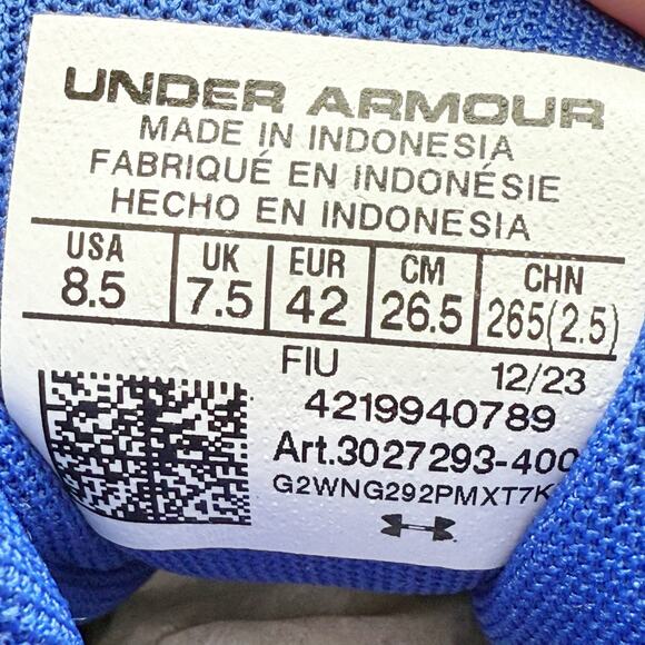 Under Armour Mens Spotlight Fran RM 4.0 Cleats US 8.5 EU 42 White Blue EUC - Picture 11 of 13